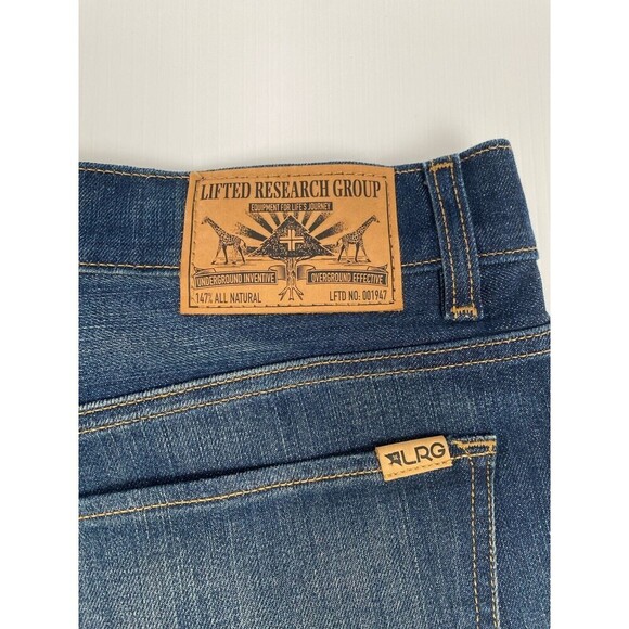 Raised Research Group LRG Straight Fit Jeans Men 38 Blue Mustaches J155010 style - Picture 12 of 15